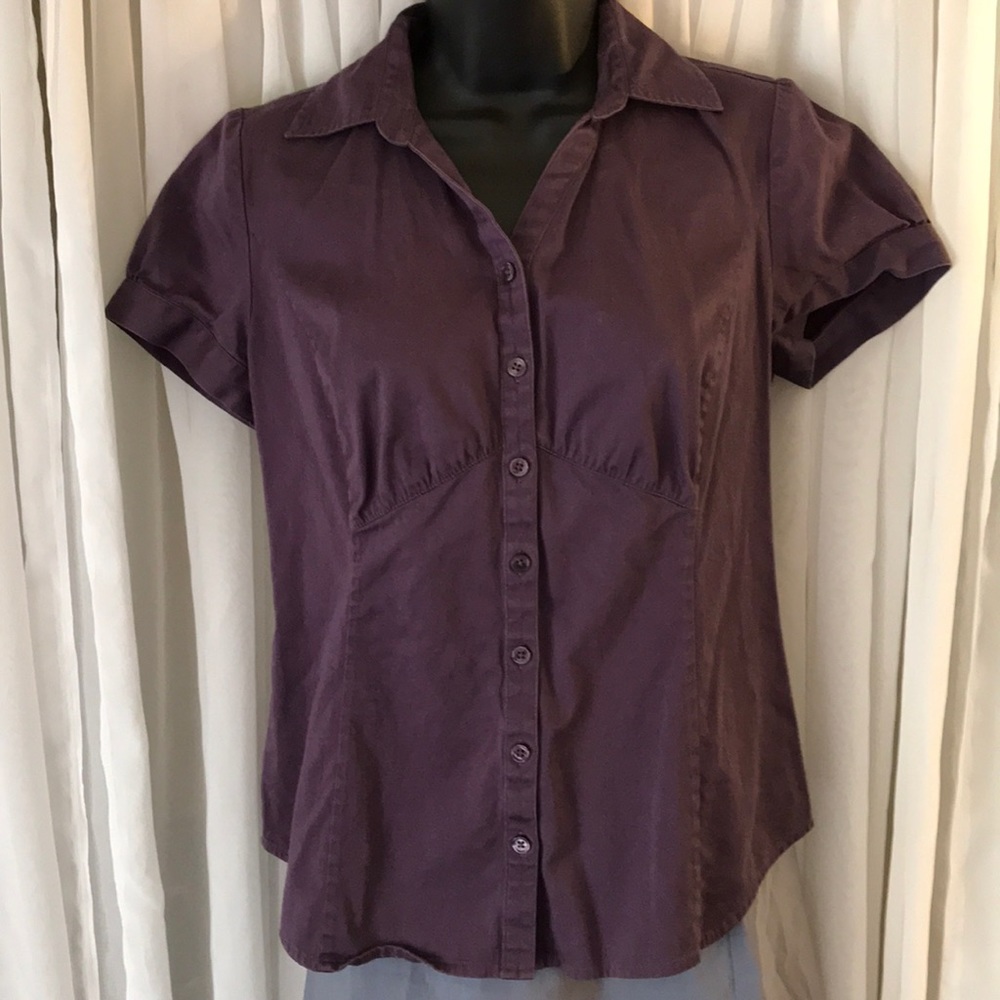 Gently loved button up purple shirt.